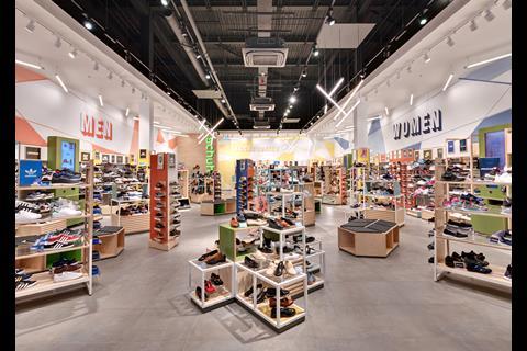 The new Schuh store design uses ligher colours and birch wood throughout